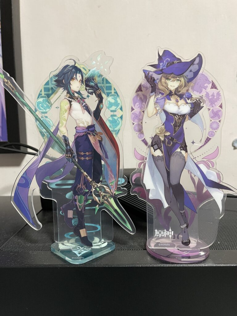 xiao and lisa from genshin - acrylic standees